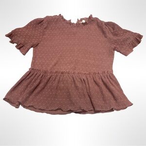 Blu Pepper By  Anthropologie Pink‎ Textured Blouse Boho Size Small